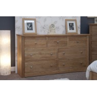 Torino Contemporary Oak WIDE 7 Drawer Multi Chest